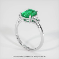 1.98 Ct. Emerald Ring, 18K White Gold 2