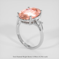9.05 Ct. Padparadscha Sapphire Ring, 18K White Gold 2