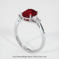 2.35 Ct. Ruby Ring, 18K White Gold 2