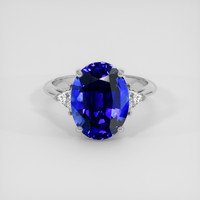 5.52 Ct. Blue Sapphire Ring, 18K White Gold 1