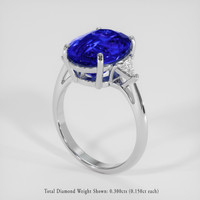 5.52 Ct. Blue Sapphire Ring, 18K White Gold 2