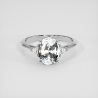 3.35 Ct. White Sapphire Ring, 18K White Gold 1