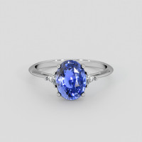 3.54 Ct. Blue Sapphire Ring, 18K White Gold 1