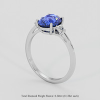 3.54 Ct. Blue Sapphire Ring, 18K White Gold 2