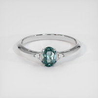 0.68 Ct. Sapphire Ring, 18K White Gold 1