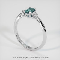 0.68 Ct. Sapphire Ring, 18K White Gold 2
