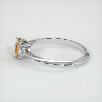0.59 Ct. Peach Sapphire Ring, 18K White Gold 4