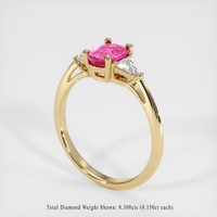 1.25 Ct. Pink Sapphire Ring, 14K Yellow Gold 2