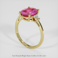 3.09 Ct. Pink Sapphire Ring, 14K Yellow Gold 2