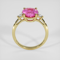 3.09 Ct. Pink Sapphire Ring, 14K Yellow Gold 3
