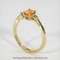 0.59 Ct. Peach Sapphire Ring, 14K Yellow Gold 2