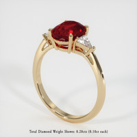 2.35 Ct. Ruby Ring, 18K Yellow Gold 2