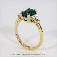 2.52 Ct. Greenish Blue Sapphire Ring, 18K Yellow Gold 2