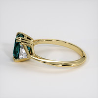 2.52 Ct. Greenish Blue Sapphire Ring, 18K Yellow Gold 4