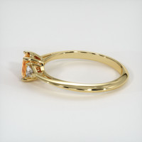 0.59 Ct. Peach Sapphire Ring, 18K Yellow Gold 4