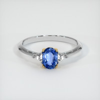 0.59 Ct. Blue Sapphire Ring, 18K Yellow & White 1