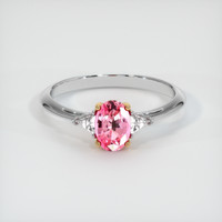0.67 Ct. Pink Sapphire Ring, 18K Yellow & White 1