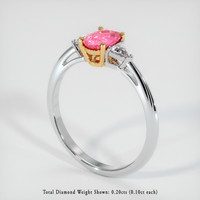 0.67 Ct. Pink Sapphire Ring, 18K Yellow & White 2