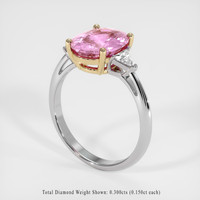 3.06 Ct. Pink Sapphire Ring, 18K Yellow & White 2
