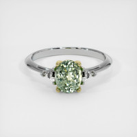1.40 Ct. Green Sapphire Ring, 18K Yellow & White 1