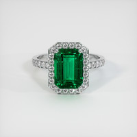 3.16 Ct. Emerald Ring, Platinum 950 1