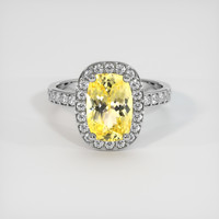 2.35 Ct. Yellow Sapphire Ring, 14K White Gold 1