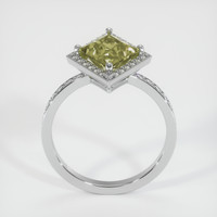 3.20 Ct. Yellowish Green Sapphire Ring, 14K White Gold 3