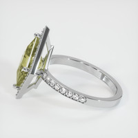 3.20 Ct. Yellowish Green Sapphire Ring, 14K White Gold 4
