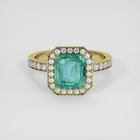 1.85 Ct. Emerald Ring, 18K Yellow Gold 1