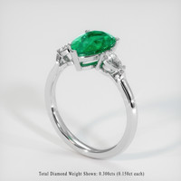 1.70 Ct. Emerald Ring, Platinum 950 2