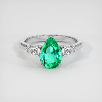 1.69 Ct. Emerald Ring, Platinum 950 1