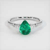 0.97 Ct. Emerald Ring, Platinum 950 1