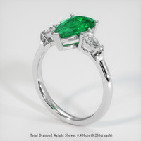 1.38 Ct. Emerald Ring, Platinum 950 2