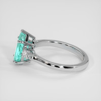 1.58 Ct. Greenish Blue Paraiba Tourmaline Ring, Platinum 950 4