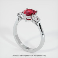 1.62 Ct. Ruby Ring, Platinum 950 2