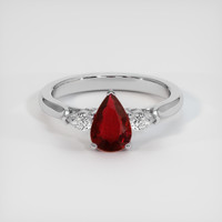 1.01 Ct. Ruby Ring, Platinum 950 1