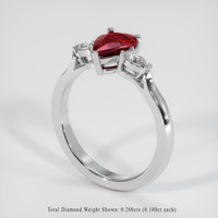 1.01 Ct. Ruby Ring, Platinum 950 2