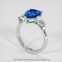 3.04 Ct. Blue Sapphire Ring, Platinum 950 2