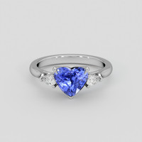 2.00 Ct. Blue Sapphire Ring, Platinum 950 1