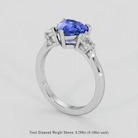 2.00 Ct. Blue Sapphire Ring, Platinum 950 2