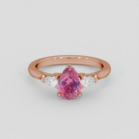 1.27 Ct. Pink Sapphire Ring, 14K Rose Gold 1