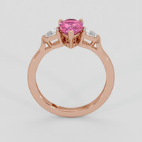 1.27 Ct. Pink Sapphire Ring, 14K Rose Gold 3