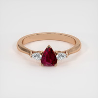 0.99 Ct. Ruby Ring, 14K Rose Gold 1