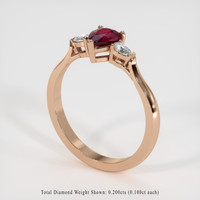 0.99 Ct. Ruby Ring, 14K Rose Gold 2