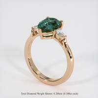3.00 Ct. Bluish Green Sapphire Ring, 14K Rose Gold 2