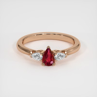 0.36 Ct. Ruby Ring, 18K Rose Gold 1