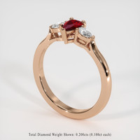 0.36 Ct. Ruby Ring, 18K Rose Gold 2