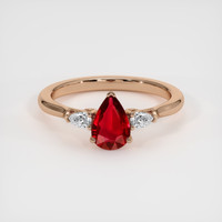 1.11 Ct. Ruby Ring, 18K Rose Gold 1