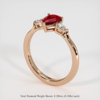 1.11 Ct. Ruby Ring, 18K Rose Gold 2