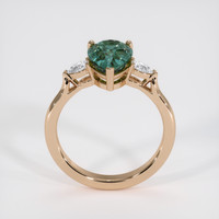 3.00 Ct. Bluish Green Sapphire Ring, 18K Rose Gold 3